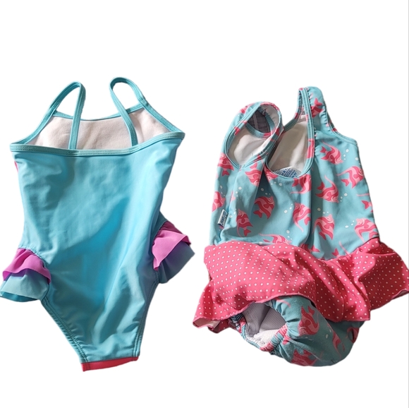 Iplay Wonder Nation 2T Toddler Girl Swimsuit Lot Unicorn One Pc Reusable Diaper - Picture 8 of 12
